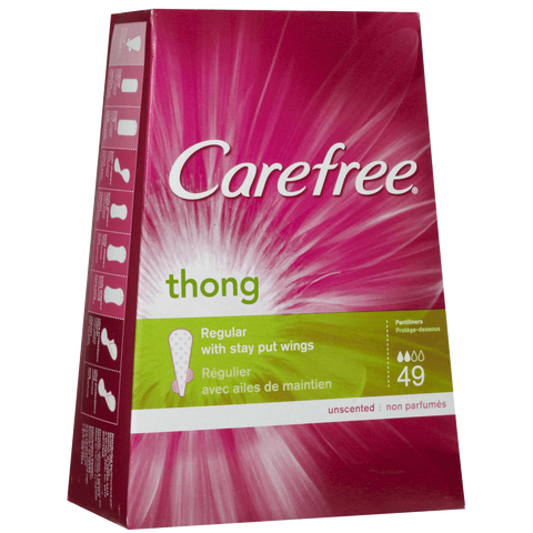 Carefree Thong Liners with Stay Put Wings